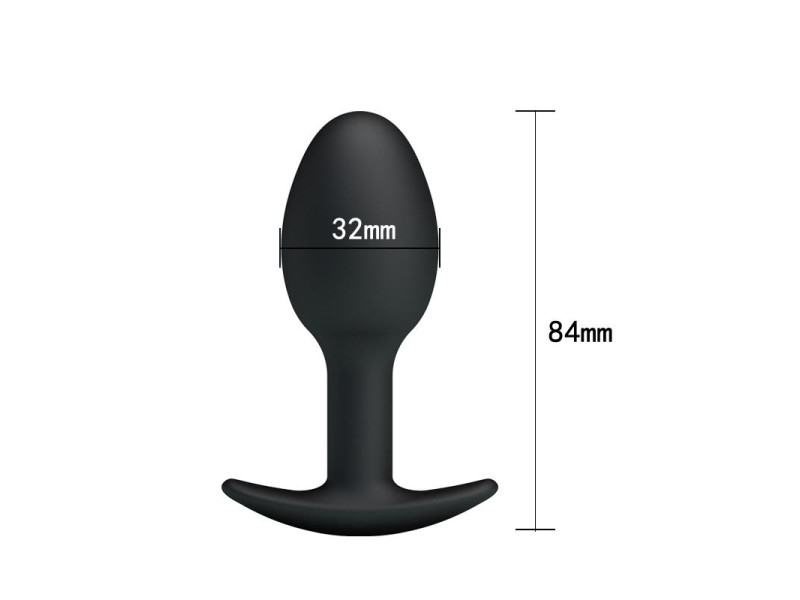 Plug Anal Silicona Negro con Bola