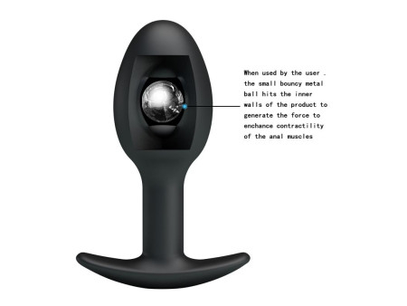 Plug Anal Silicona Negro con Bola