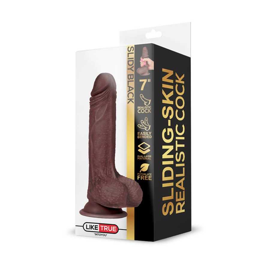 Slidy Dildo Realista Dual Layer Retractil y Orientable 7