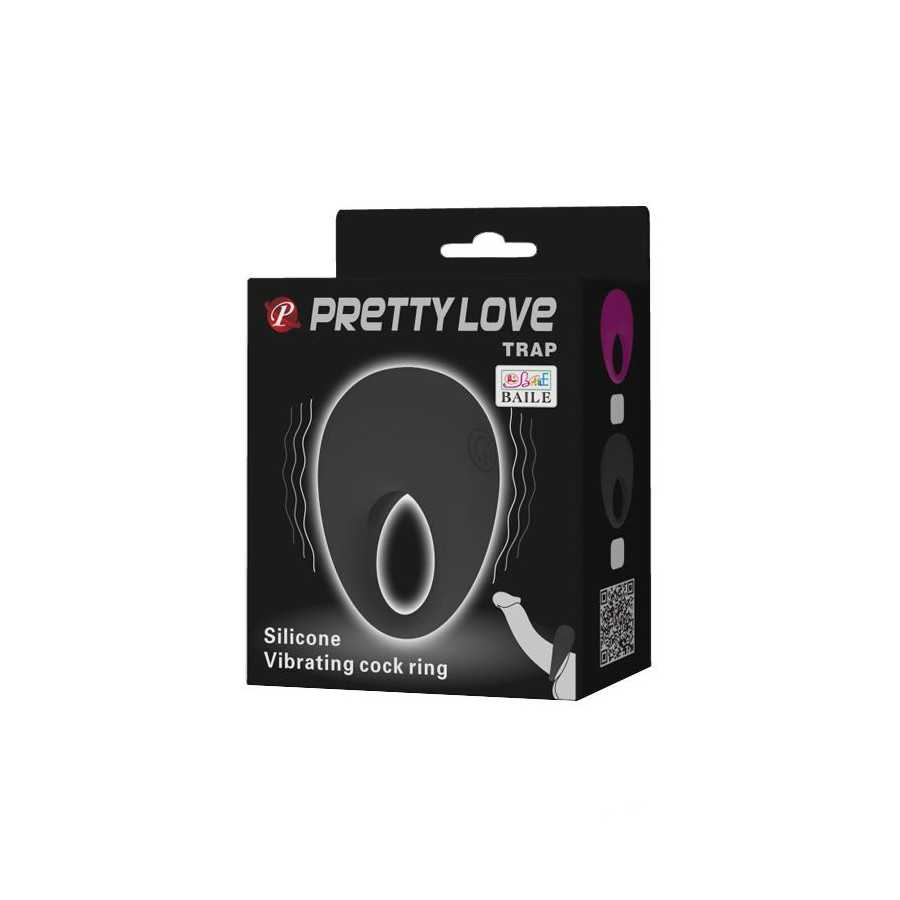 Pretty Love Anillo Vibrador Trap Color Negro