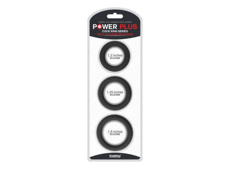Pack de 3 Anillos para el Pene Power Plus Negro