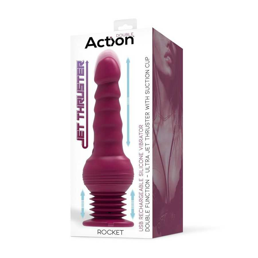 Rocket Vibrador con Thrusting Ultra Jet Thruster con Potente Ventosa