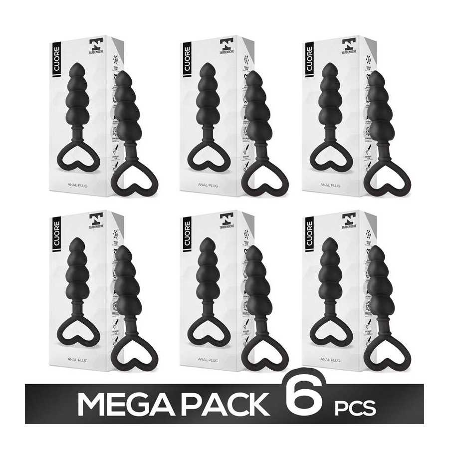 Pack de 6 Cuore Plug Anal Silicona