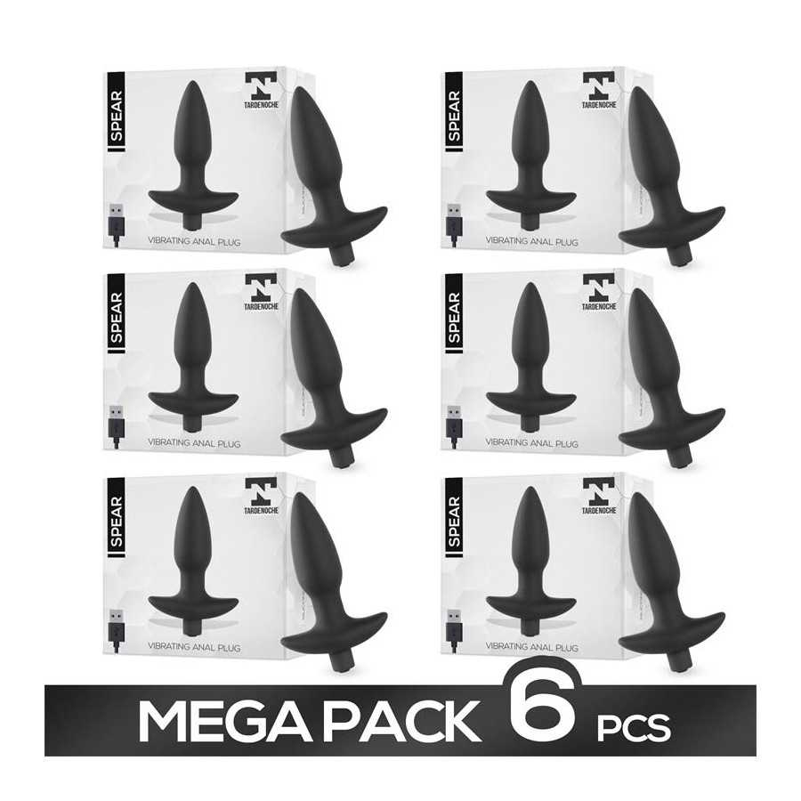 Pack de 6 Spear Plug Anal con Vibracion USB Silicona