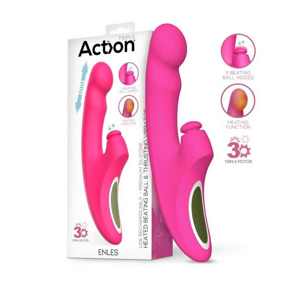 Enles Vibrador con Beating Ball Thrusting y Funcion de Calor