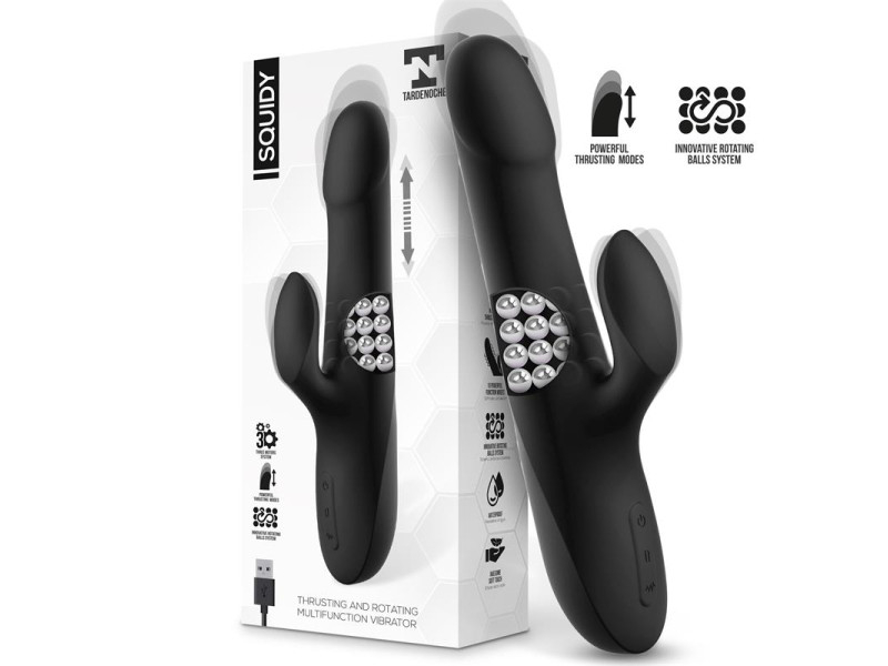 Squidy Vibrador Funcion de Movimiento Up and Down y Bolas Rotadoras USB Silicona Squidy Vibrador Funcion de Movimiento Up and Down y Bolas Rotadoras USB Silicona