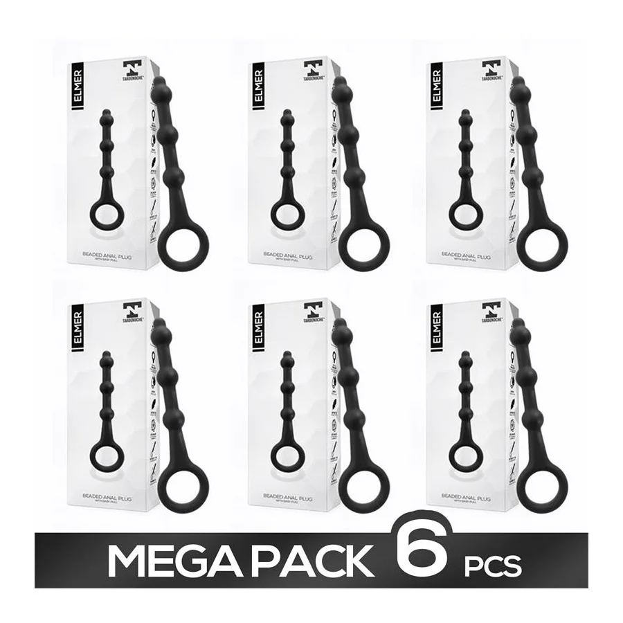 Pack de 6 Elmer Plug anal con Aro de Facil Extraccion Pack de 6 Elmer Plug anal con Aro de Facil Extraccion