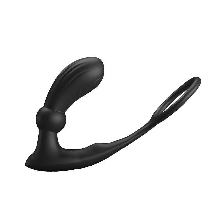 Warren Plug Anal y Anillo para el Pene con Vibracion y Pulsacion a Control Remoto