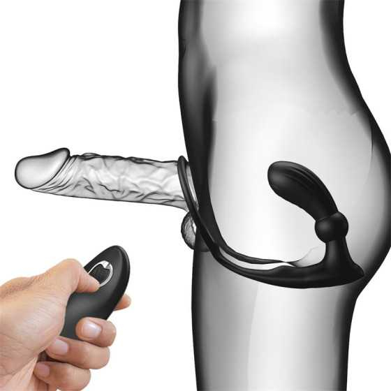 Warren Plug Anal y Anillo para el Pene con Vibracion y Pulsacion a Control Remoto