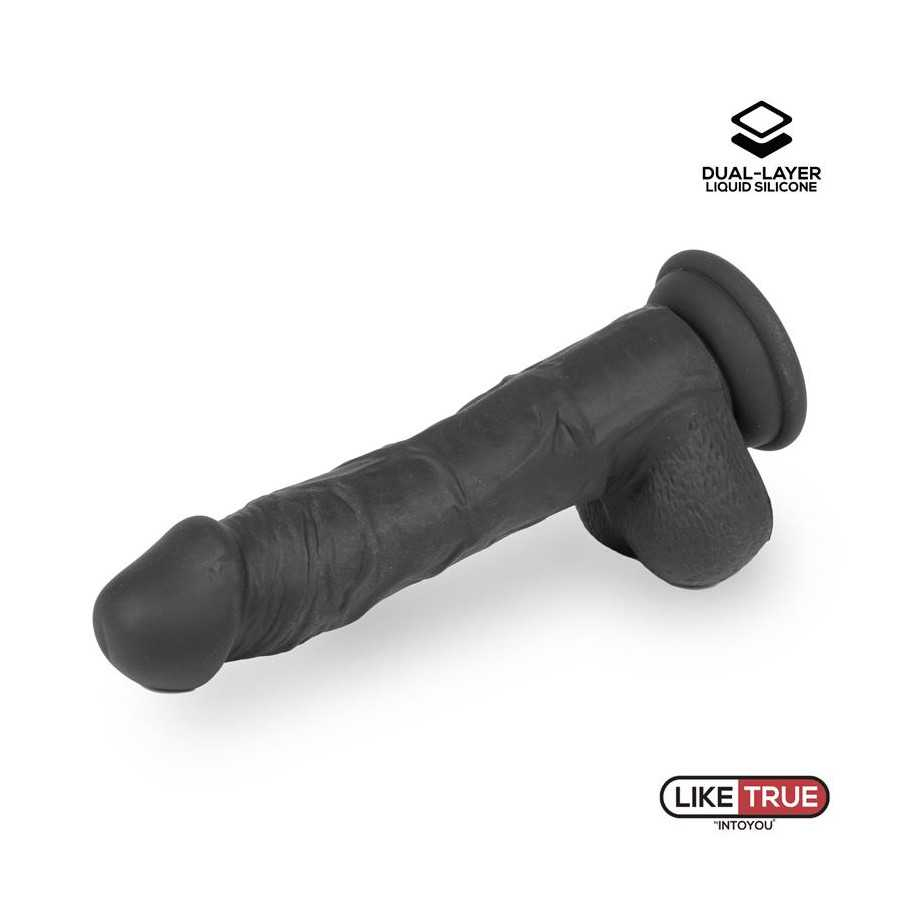 Dildo Realista Silicona Liquida Dual Layer 8 Negra