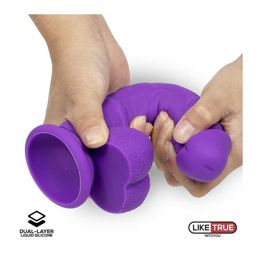 Dildo Realista Silicona Liquida Dual Layer 8 Purpura