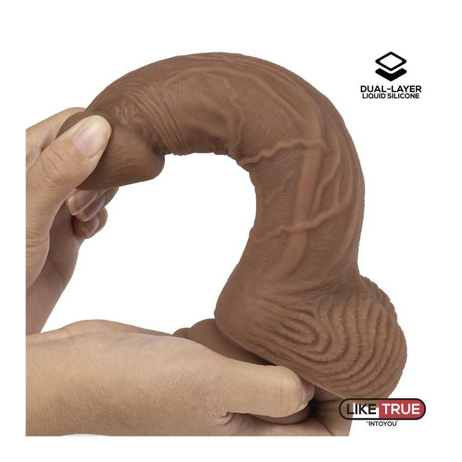 Dildo Realista Silicona Liquida Dual Layer 825 Bronceado