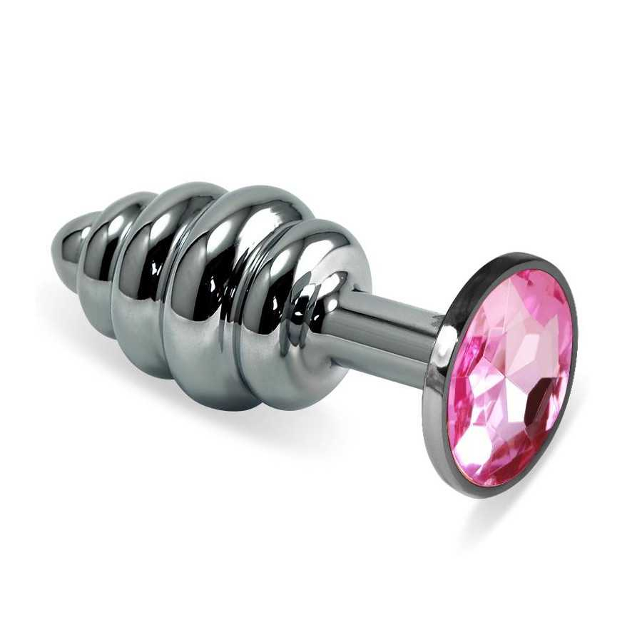 Plug Anal en Espiral Rosebud con Joya Rosa