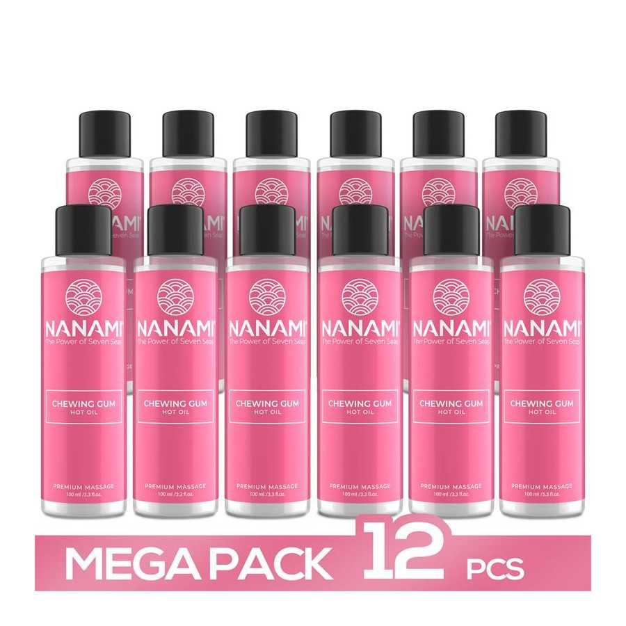 Pack 12 Aceite de Masaje Efecto Calor Aroma Chicle 100 ml