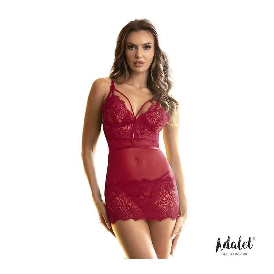 Zoe Babydoll Espalda Abierta y Tanga Rojo