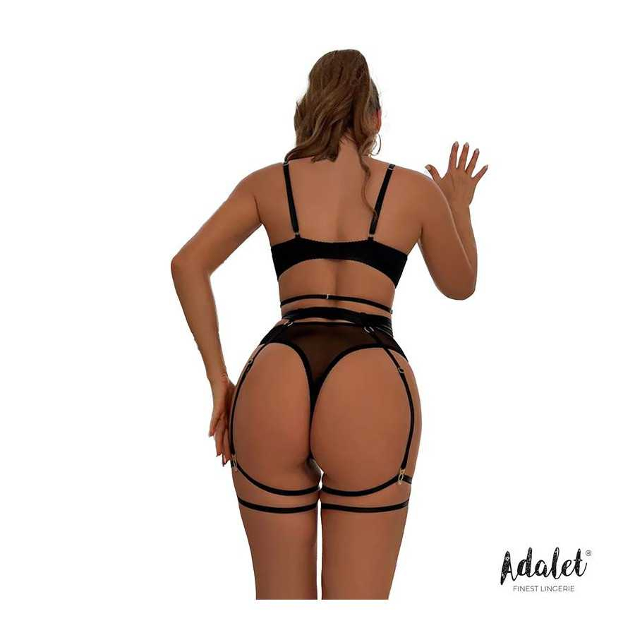 Ellie Set Sujetador Tanga Liguero y Ligas