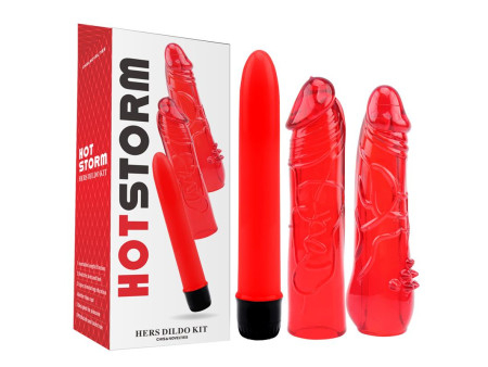 Kit Dildo y Vibrador Hers Dildo Kit Rojo
