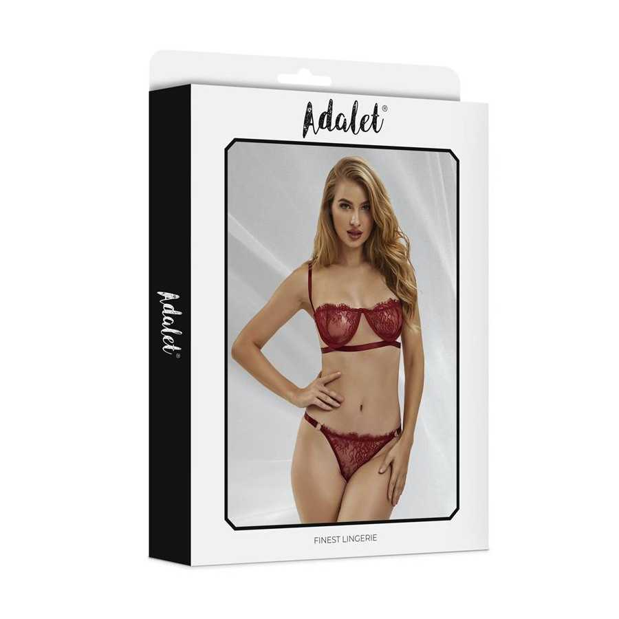 Mia Set Sujetador y Tanga de Encaje Burgundy