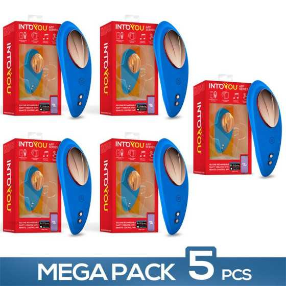 Pack 5 Vibrador de Braguita con APP Azul