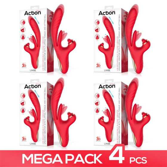 Pack de 4 Limbe Vibrador con Lengua Flip Flap Bola Percutora y Up and Down