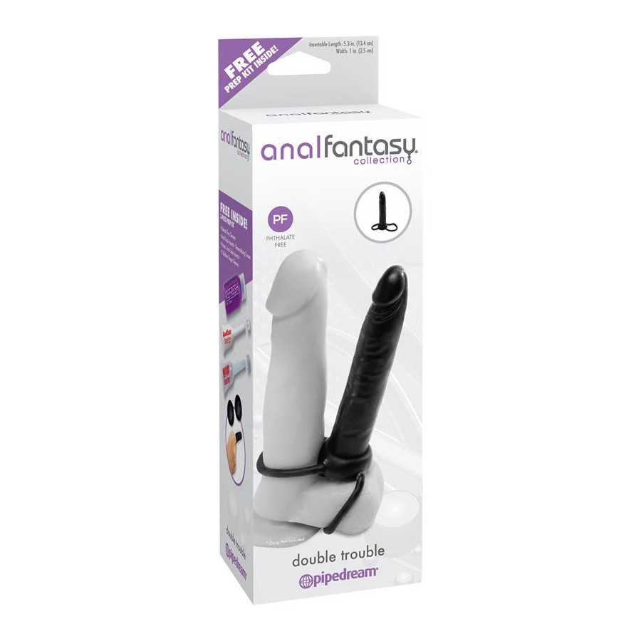 Dildo Anal Double Trouble Color Negro