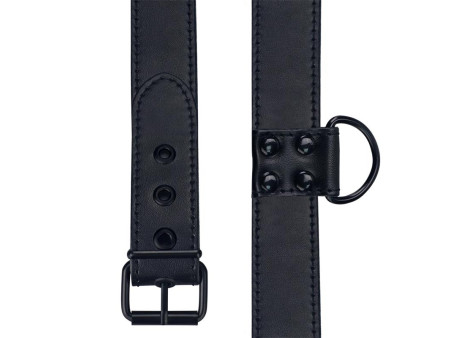 Collar con Correa Negro Mate