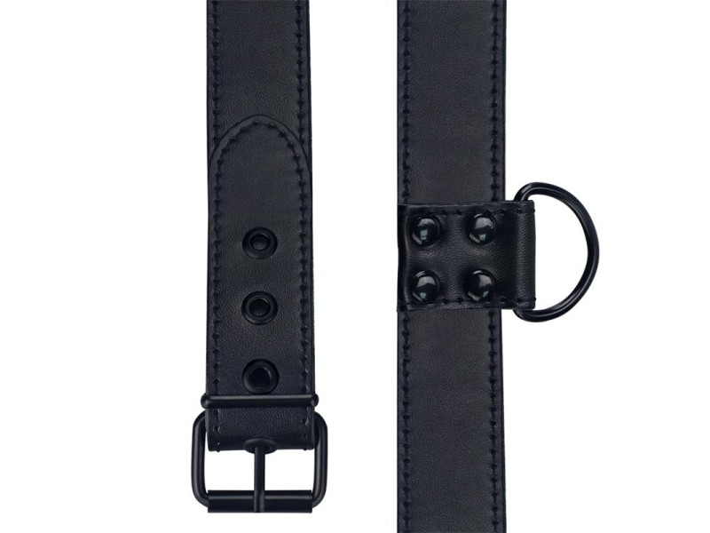 Collar con Correa Negro Mate