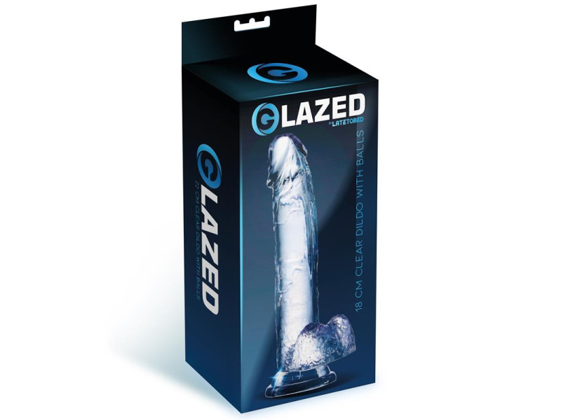 Dildo Realista con Testiculos Material Cristalino 18 cm