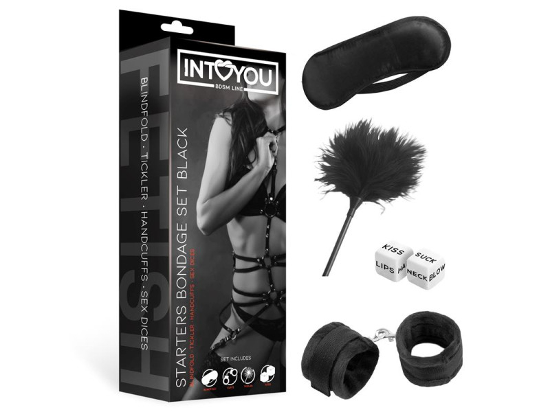 Set de Bondage para Principiantes Starters 4 Piezas Negro Set de Bondage para Principiantes Starters 4 Piezas Negro