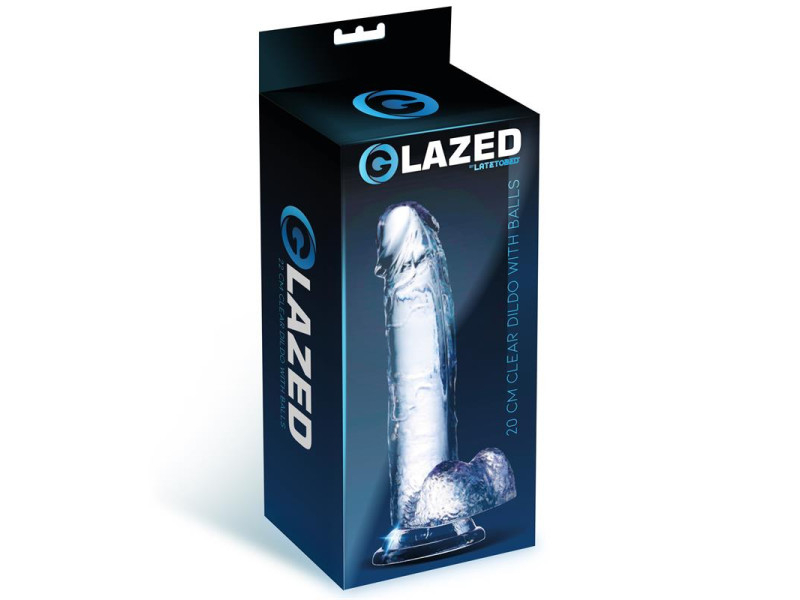Dildo Realista con Testiculos Material Cristalino 20 cm