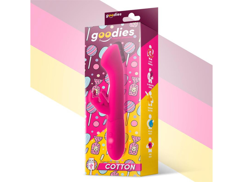 Cotton Vibrador Punto G y Conejito USB Silicona Fuchsia