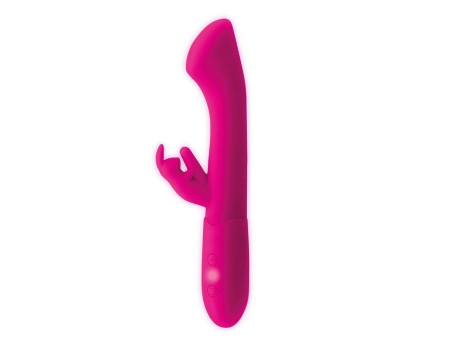 Cotton Vibrador Punto G y Conejito USB Silicona Fuchsia