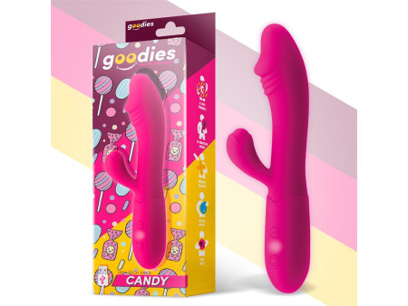 Candy Vibrador con Conejito Punto G USB Silicona Fucshia