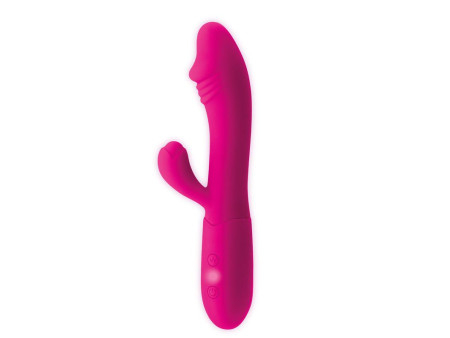 Candy Vibrador con Conejito Punto G USB Silicona Fucshia