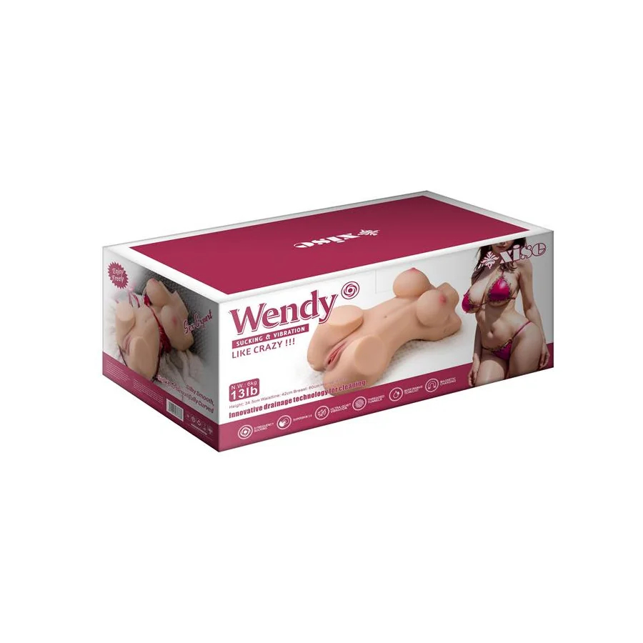 Masturbador Torso Wendy con Vibracion y Sucking 6 kg