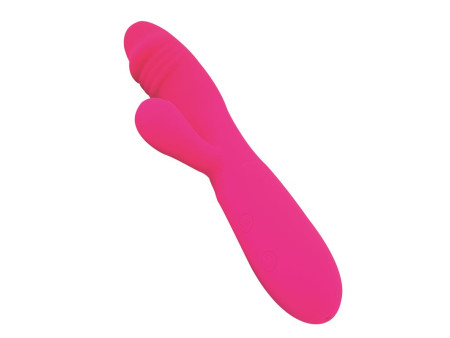 Candy Vibrador con Conejito Punto G USB Silicona Fucshia