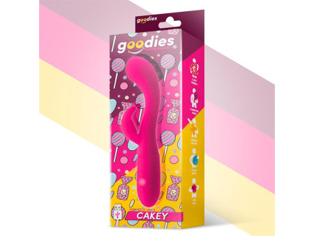 Cakey Vibrador Punto G y Conejito USB Silicona Fuchsia