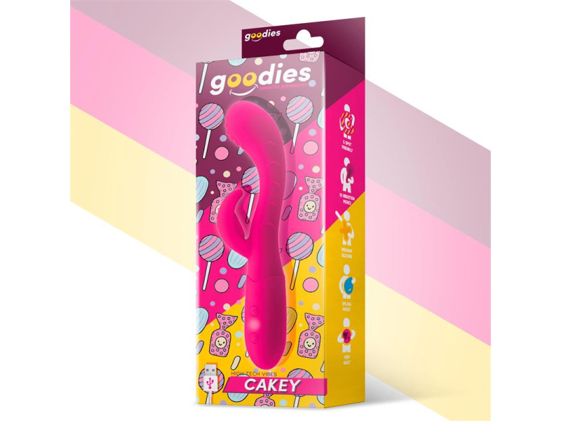Cakey Vibrador Punto G y Conejito USB Silicona Fuchsia