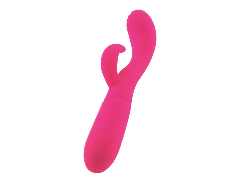 Cakey Vibrador Punto G y Conejito USB Silicona Fuchsia