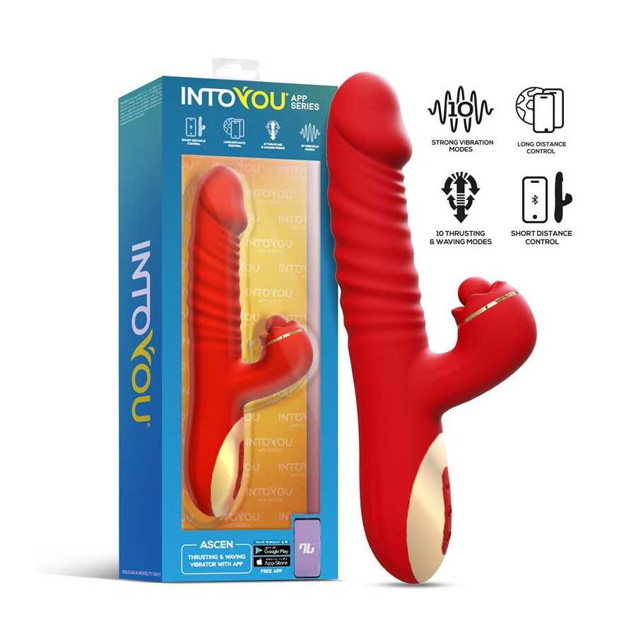 Ascen Vibrador con Thrusting y Waving y APP USB Magnetico