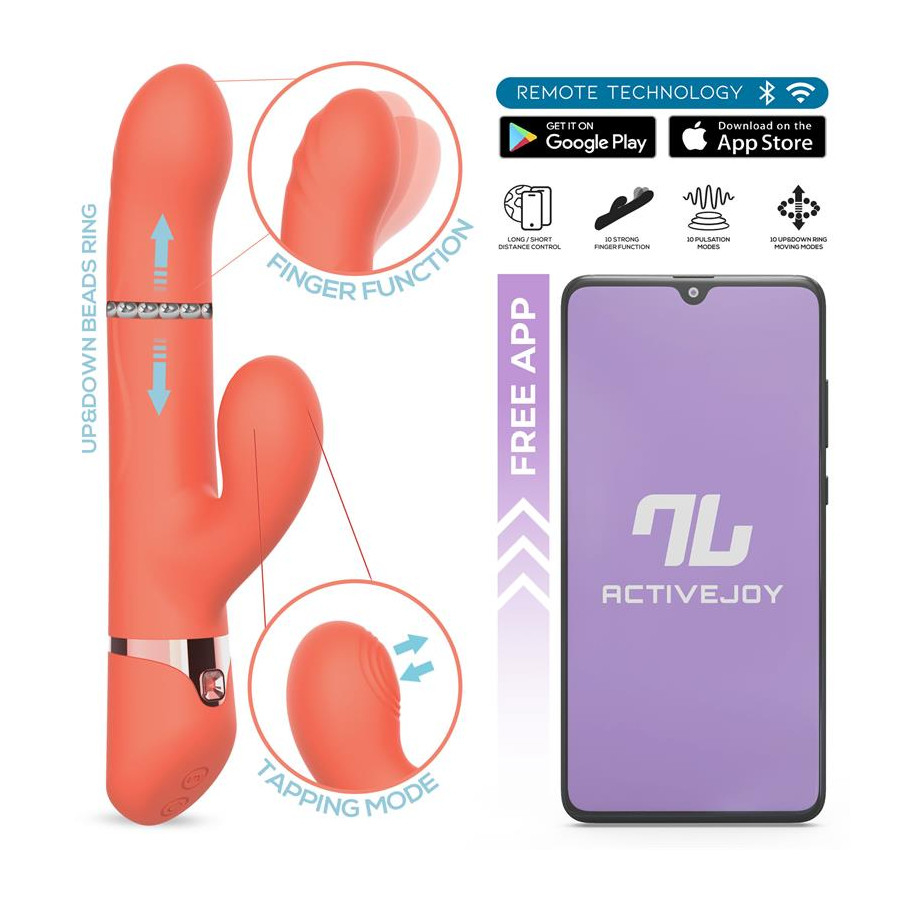 Mindy Vibrador con Anillo de Bolas Up and Down Finger y Pulsacion con APP