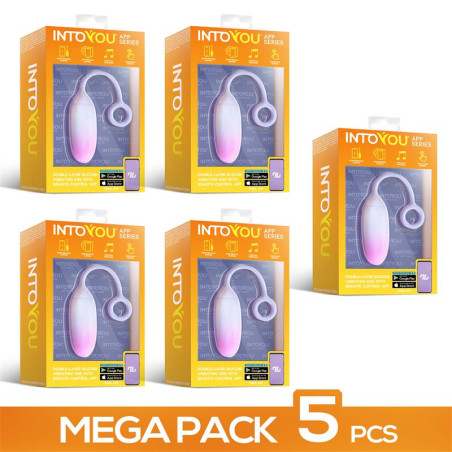 Pack de 5 Huevo Vibrador con APP Rosa Azul