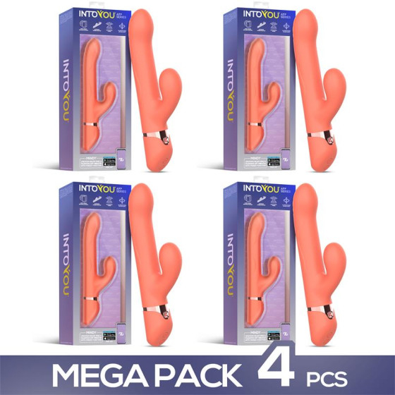 Pack de 4 Mindy Vibrador con Anillo de Bolas Up and Down Finger y Pulsacion APP