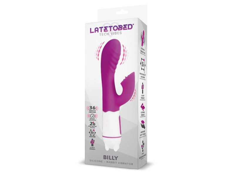 Billy Vibrador USB 36 Funciones Silicona Purpura