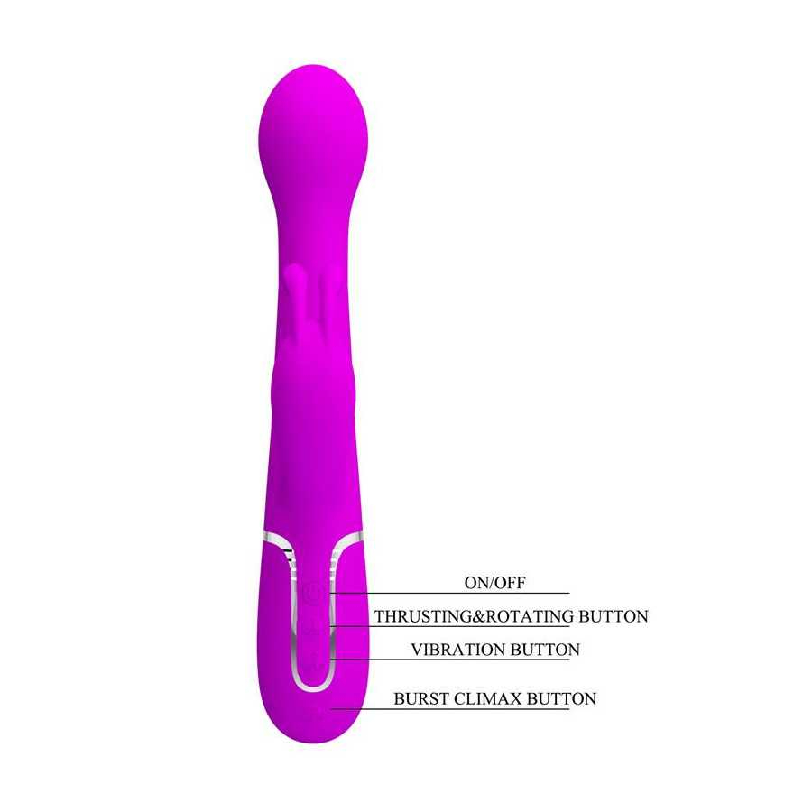 Vibrador con Thrusting y Bolas Rotatorias Dejon Rosa