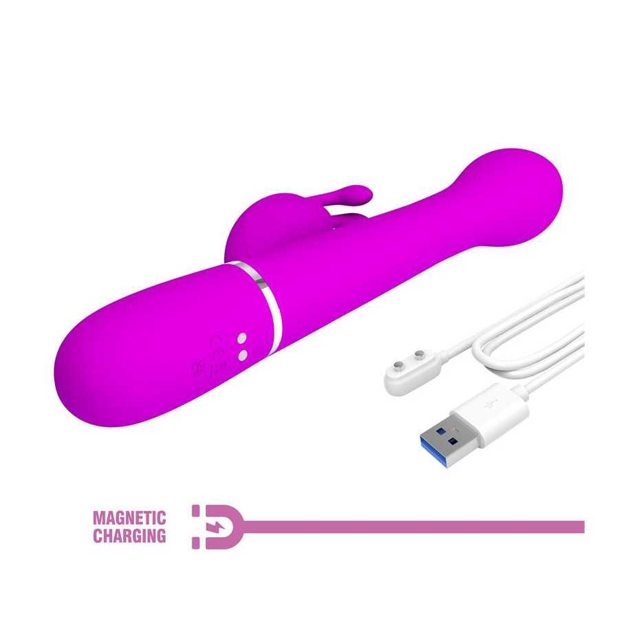 Vibrador con Thrusting y Bolas Rotatorias Dejon Rosa