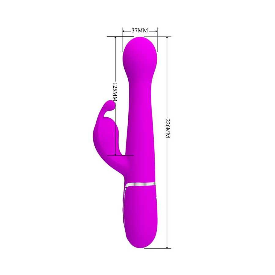 Vibrador con Thrusting y Bolas Rotatorias Dejon Rosa