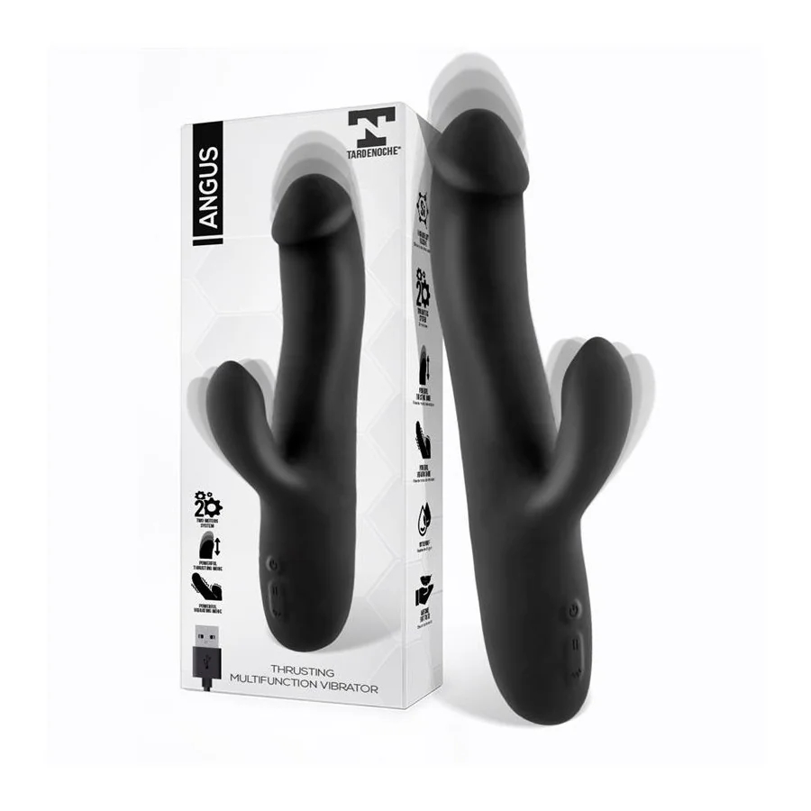 Angus Vibrador con Funcion de Movimiento Thrusting 2 Motores Silicona USB