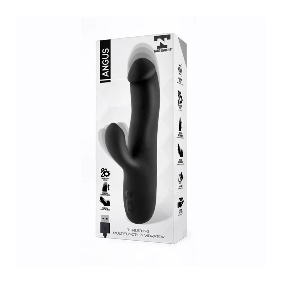 Angus Vibrador con Funcion de Movimiento Thrusting 2 Motores Silicona USB