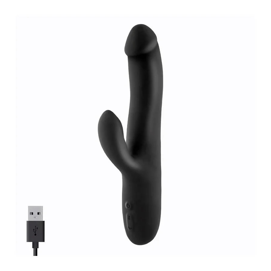 Angus Vibrador con Funcion de Movimiento Thrusting 2 Motores Silicona USB